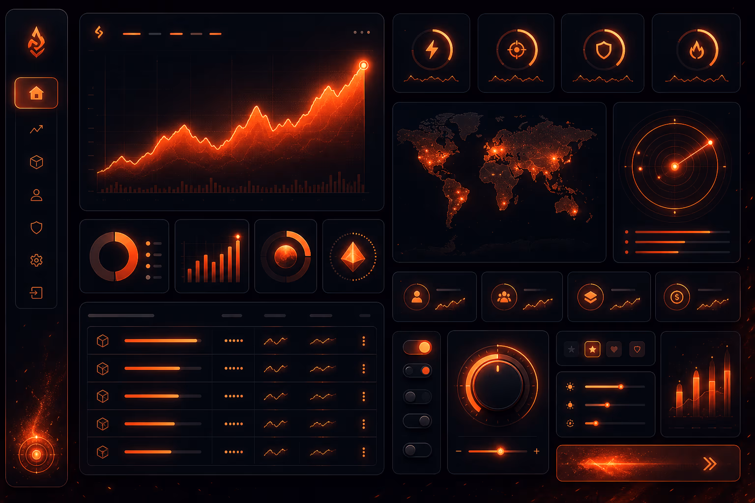 Abstraktní znázornění konzistentního designového systému SaaS dashboardu